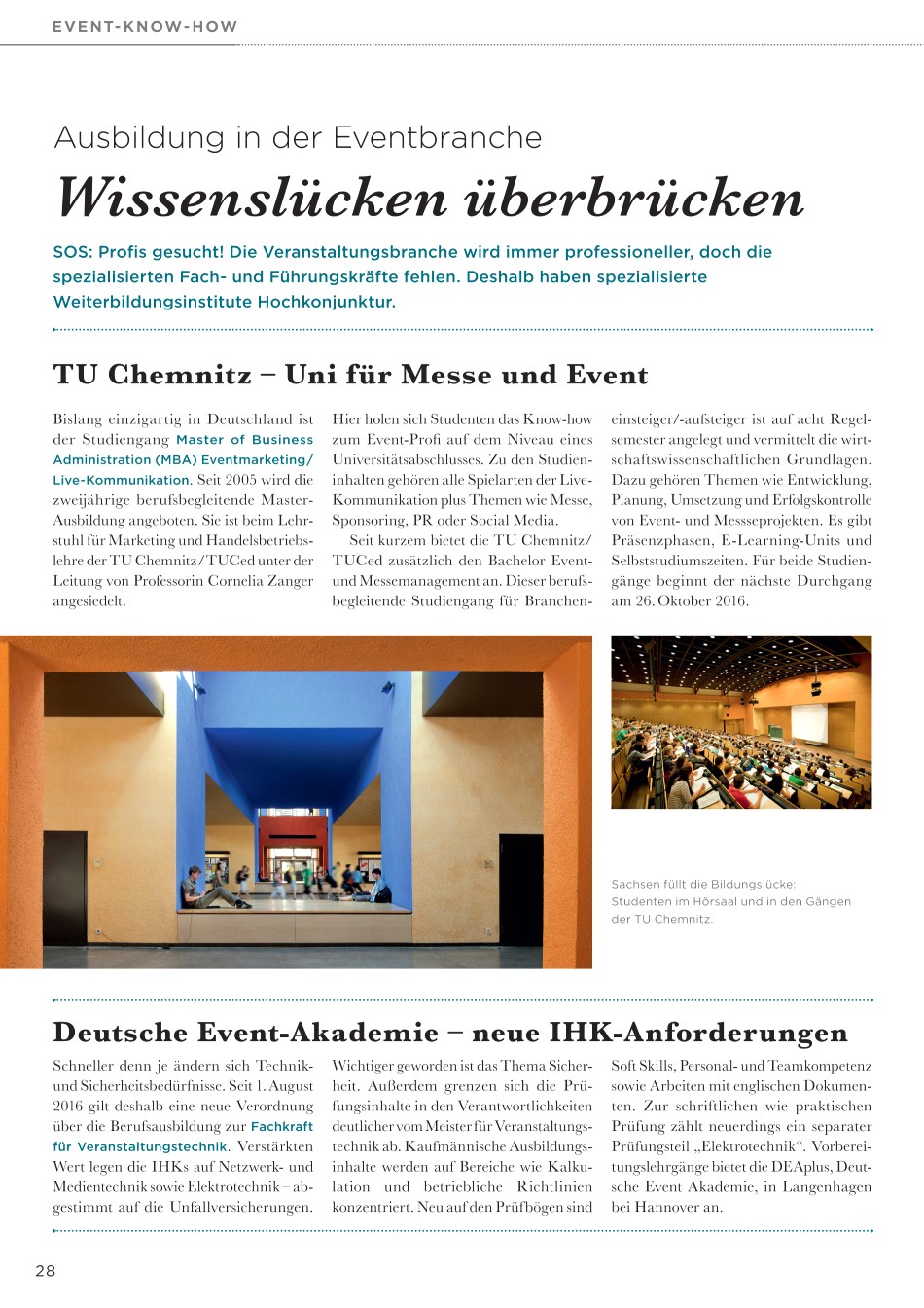 Event-Kow-How: Ausbildung in der Eventbranche
