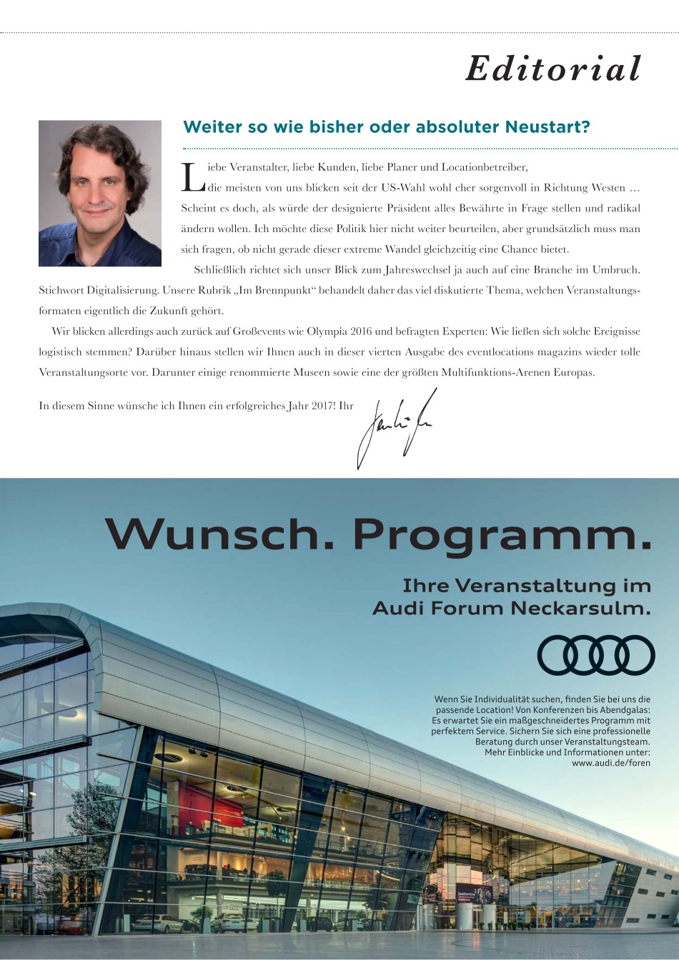 Editorial-Weiter so wie bisher oder absouter Neustart.